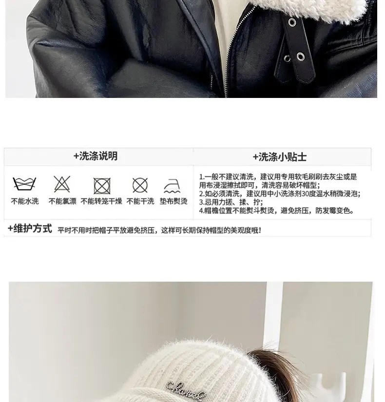 Women Knitted Wool Cap Pink Fleece Lined Winter Warm — feature 13