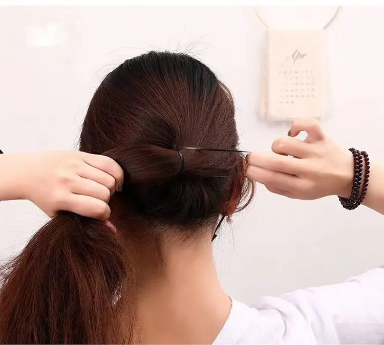 Korean Simple High-Elastic Headband Bow Ponytail Hair Accessory — feature 17