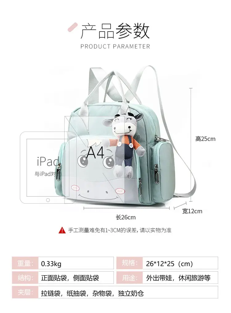 Cute Mint Baby Bottle Handbag Crossbody — feature 1
