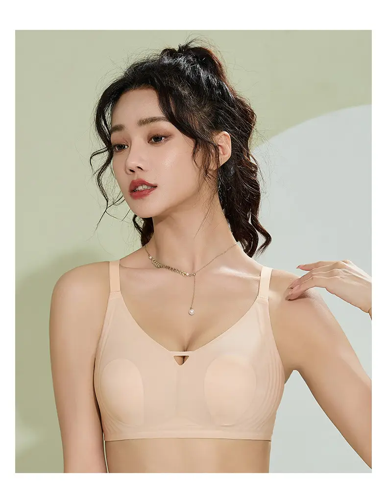 B86 Ultra-soft Thin Naked Sense Non-marking Underwear Women's Jelly Soft Support Auxilum Adjustable Non-rimless Bra — feature 22