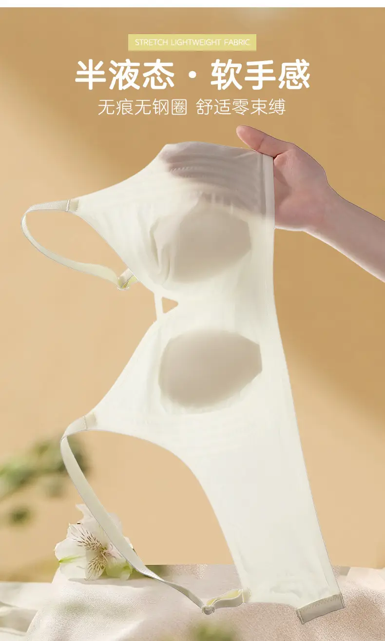 B86 Ultra-soft Thin Naked Sense Non-marking Underwear Women's Jelly Soft Support Auxilum Adjustable Non-rimless Bra — feature 4