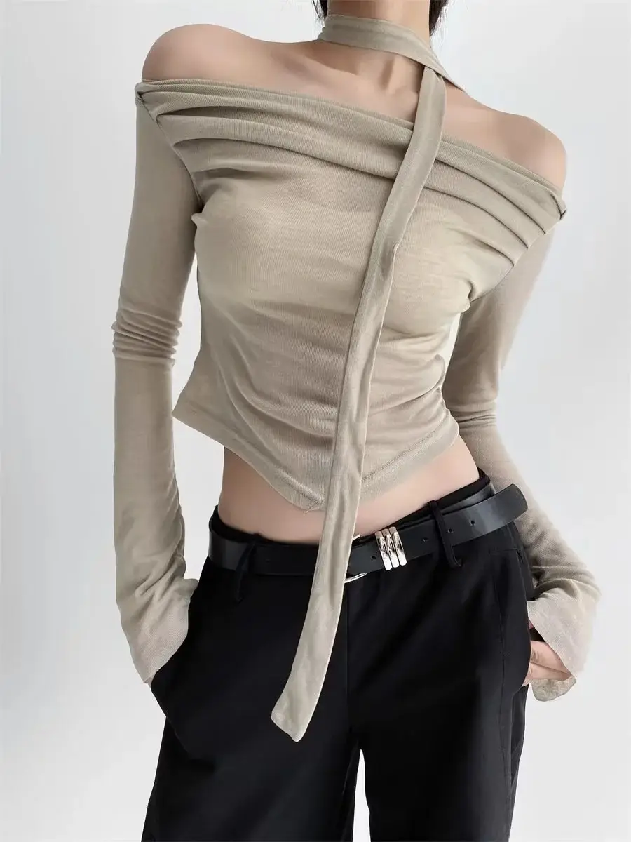 Early Autumn Long Sleeve T-Shirt with Waist Tie Back & Anti-Walking Skirt — feature 6