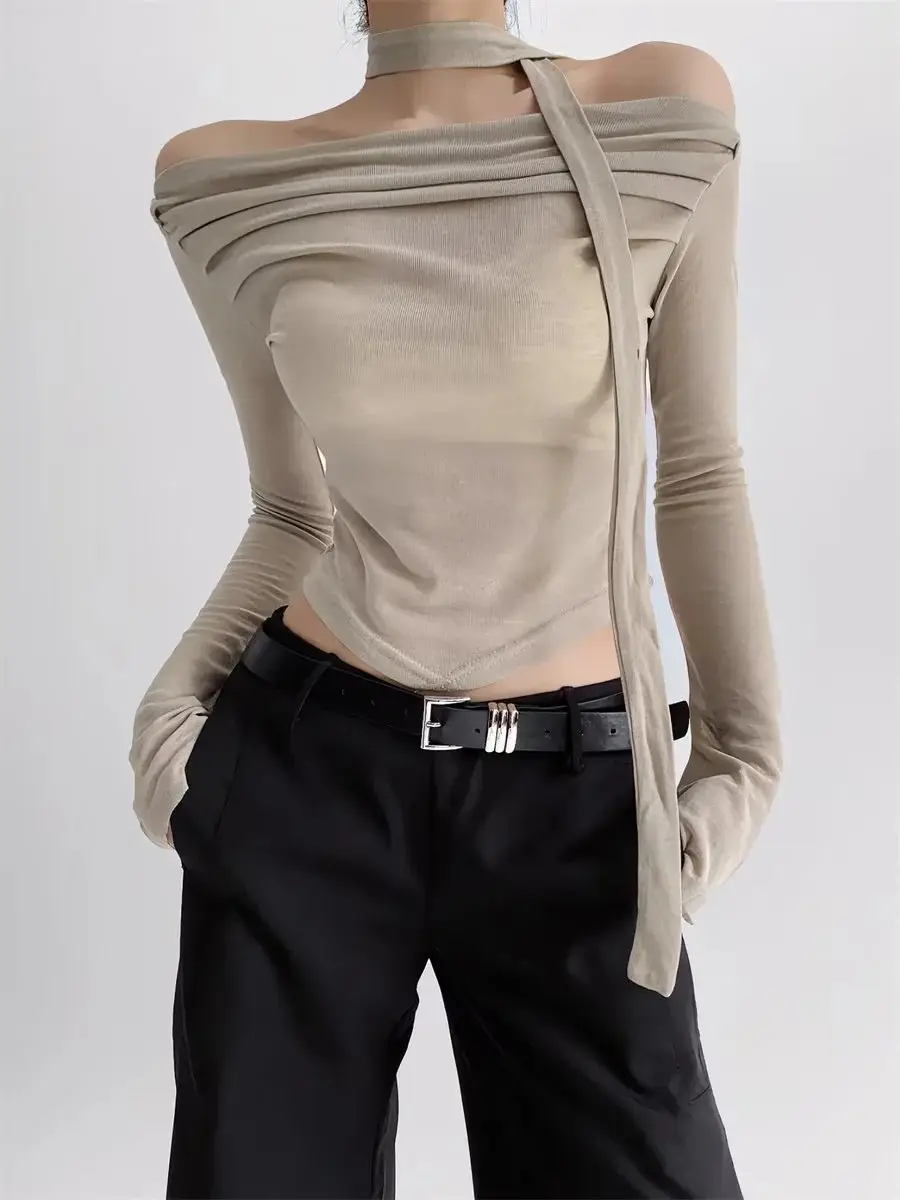 Early Autumn Long Sleeve T-Shirt with Waist Tie Back & Anti-Walking Skirt — feature 7