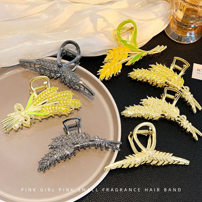 Gold Wheat Ear Hairpin Clip for Women