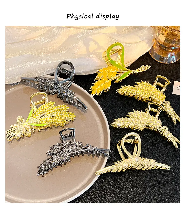 Gold Wheat Ear Hairpin Clip for Women — feature 3