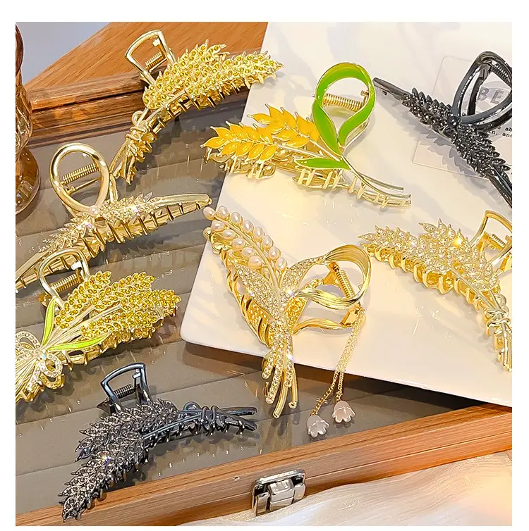 Gold Wheat Ear Hairpin Clip for Women — feature 4