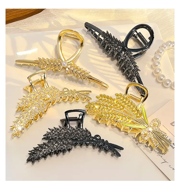 Gold Wheat Ear Hairpin Clip for Women — feature 7