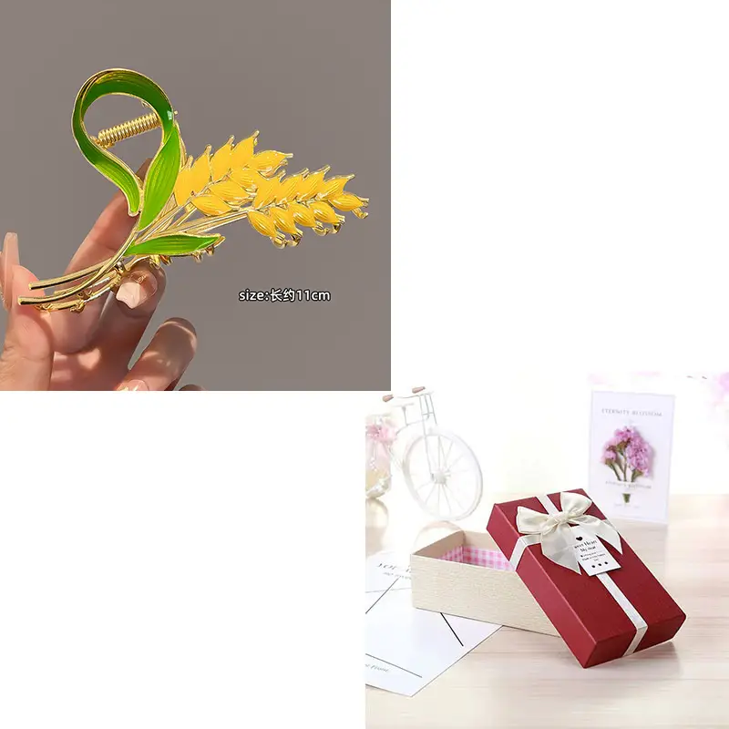 Gold Wheat Ear Hairpin Clip for Women