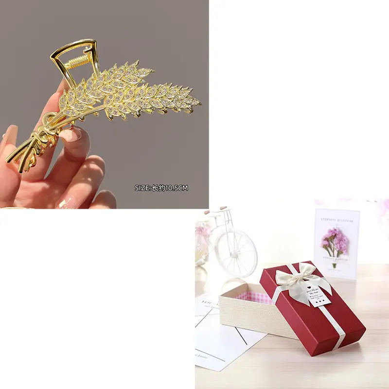 Gold Wheat Ear Hairpin Clip for Women