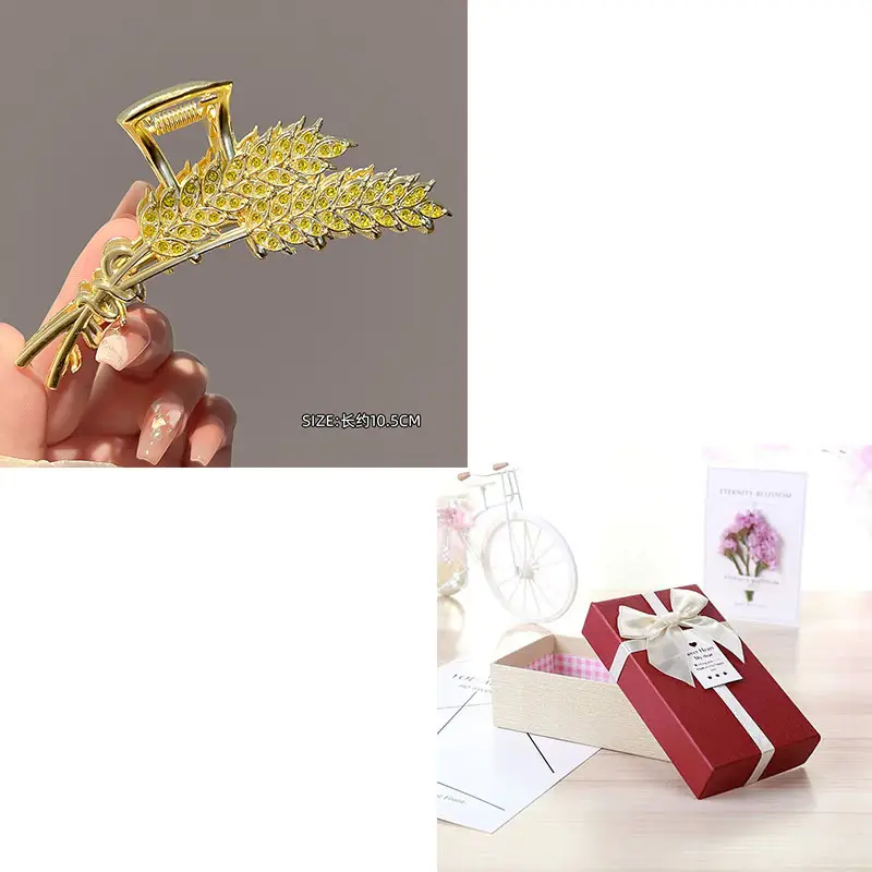 Gold Wheat Ear Hairpin Clip for Women