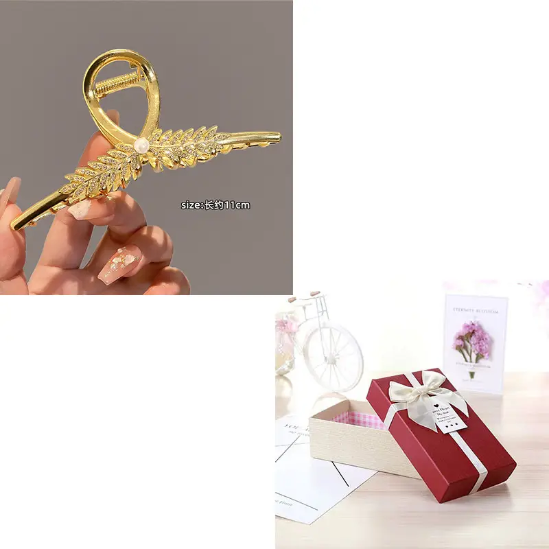 Gold Wheat Ear Hairpin Clip for Women