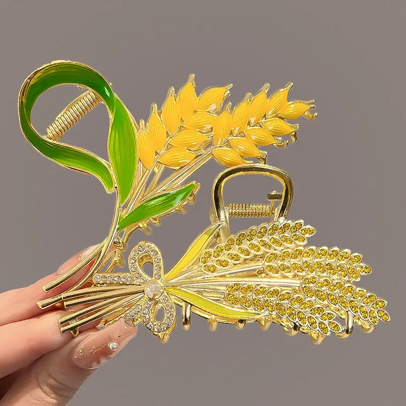 Gold Wheat Ear Hairpin Clip for Women