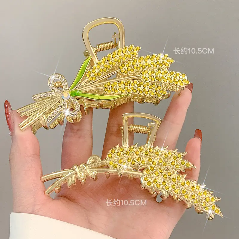 Gold Wheat Ear Hairpin Clip for Women