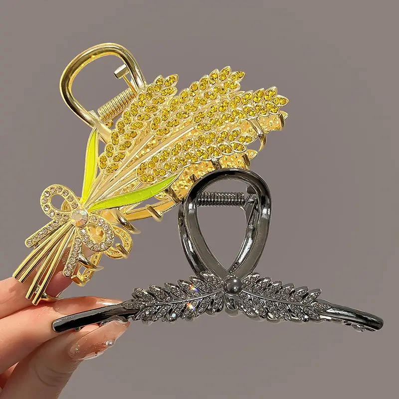 Gold Wheat Ear Hairpin Clip for Women