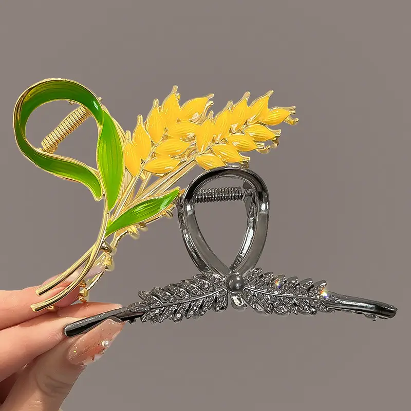 Gold Wheat Ear Hairpin Clip for Women