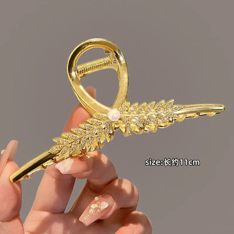 Gold Wheat Ear Hairpin Clip for Women