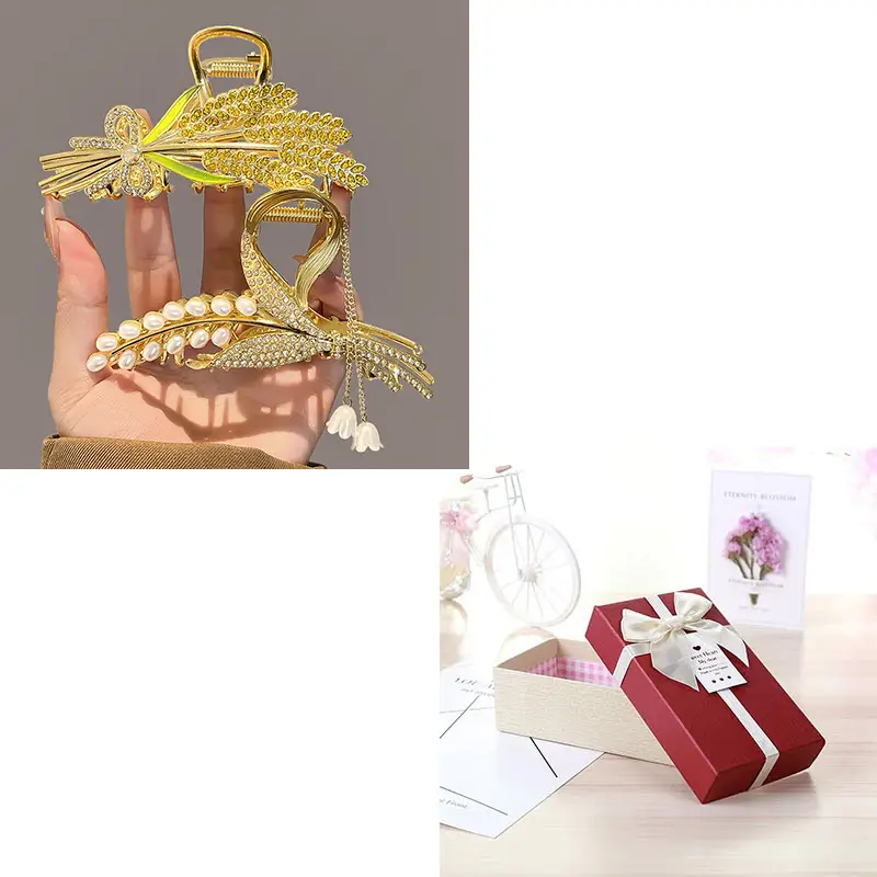 Gold Wheat Ear Hairpin Clip for Women