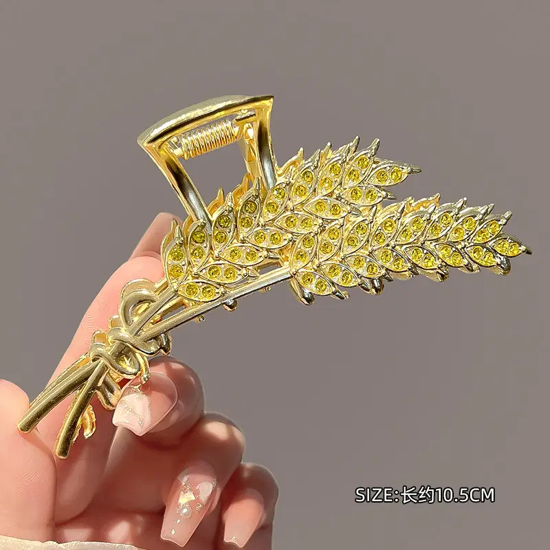 Gold Wheat Ear Hairpin Clip for Women