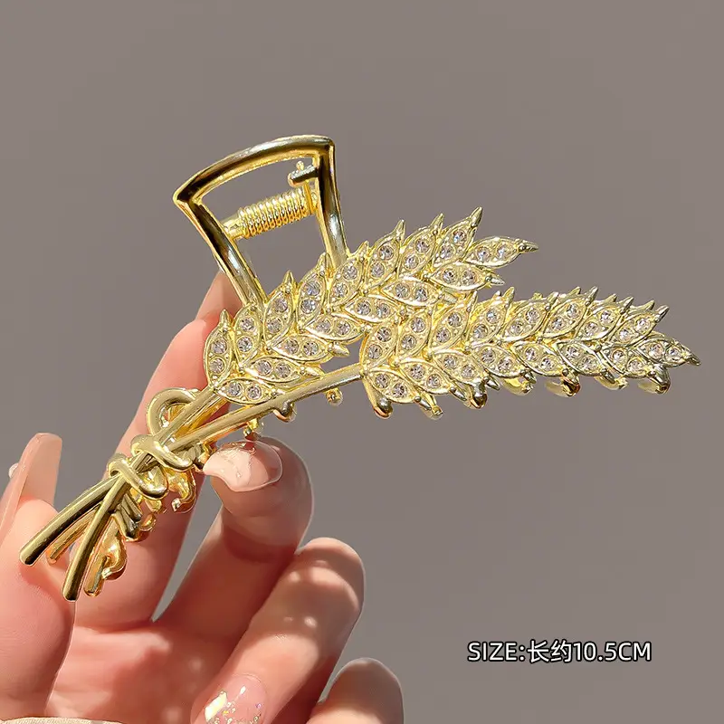 Gold Wheat Ear Hairpin Clip for Women