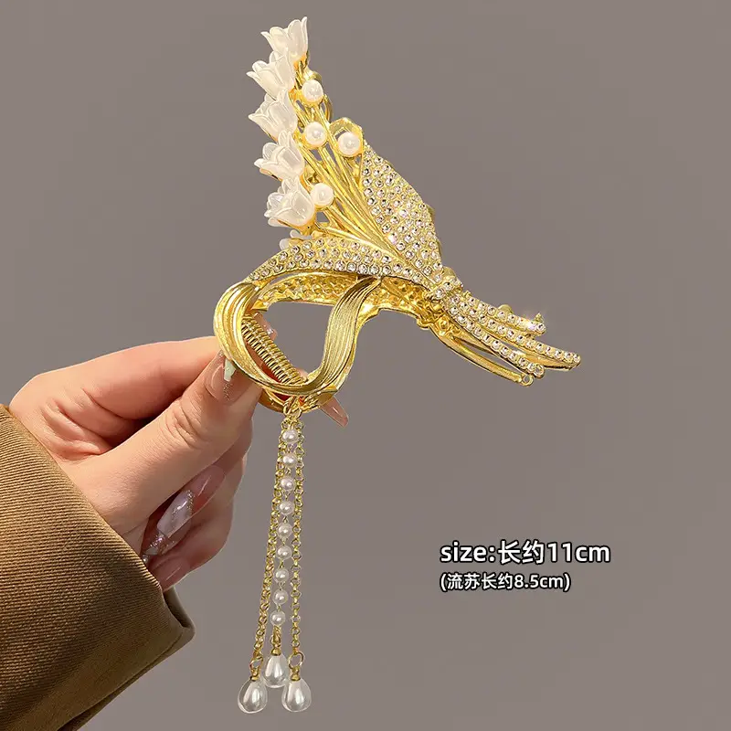 Gold Wheat Ear Hairpin Clip for Women