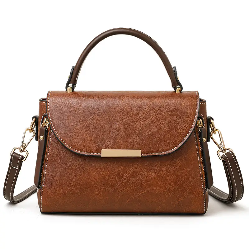 Retro Brown Crossbody Bag for Women - Image 9