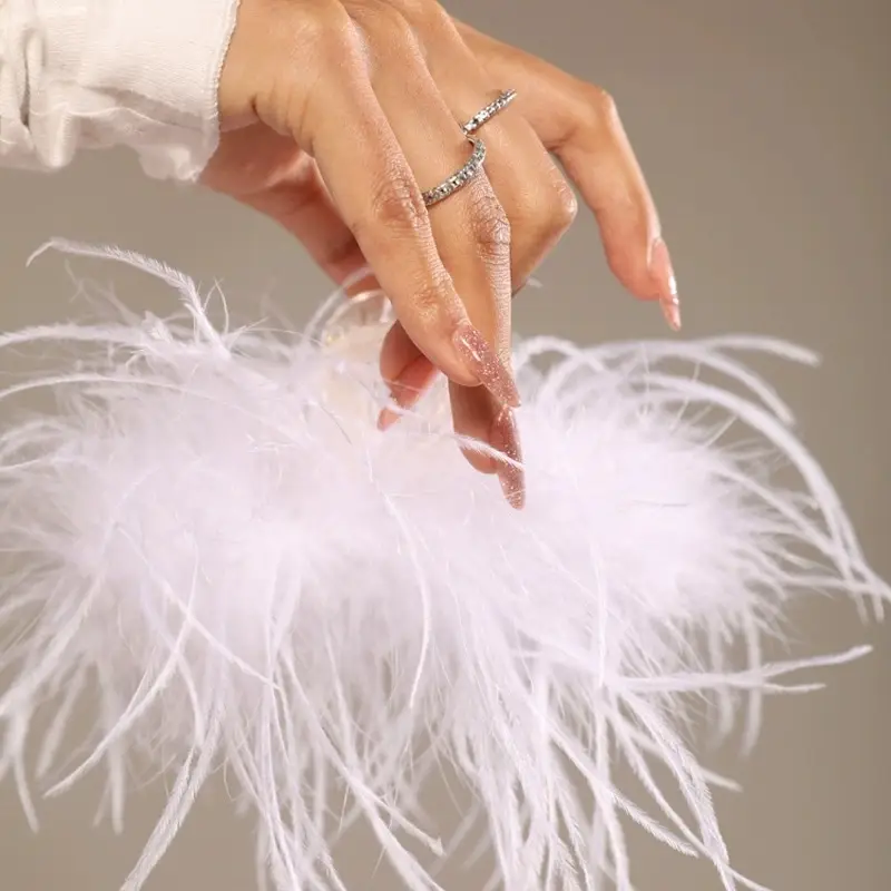 Black Feather Hair Clip for Girls High-Grade Ostrich Hairpin — feature 2