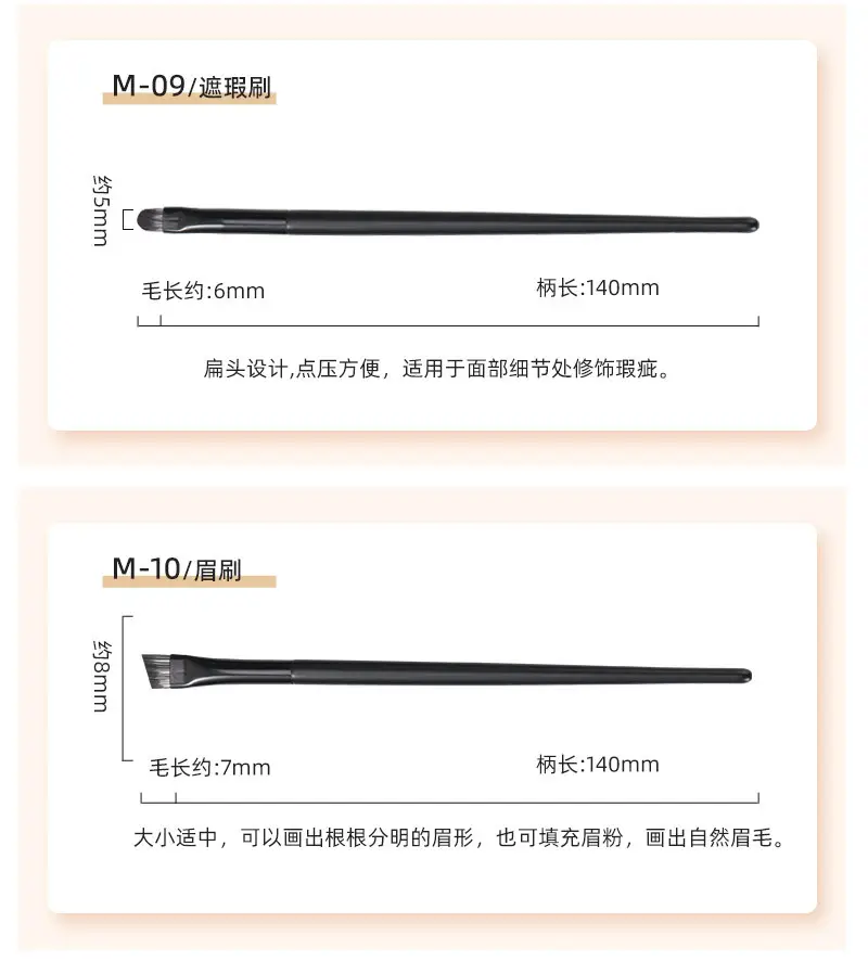 10-Piece Matte Black Makeup Brush Set for Foundation & Blush — feature 15