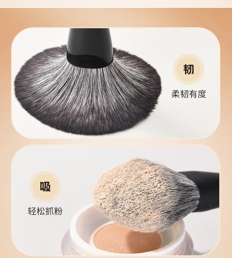 10-Piece Matte Black Makeup Brush Set for Foundation & Blush — feature 5