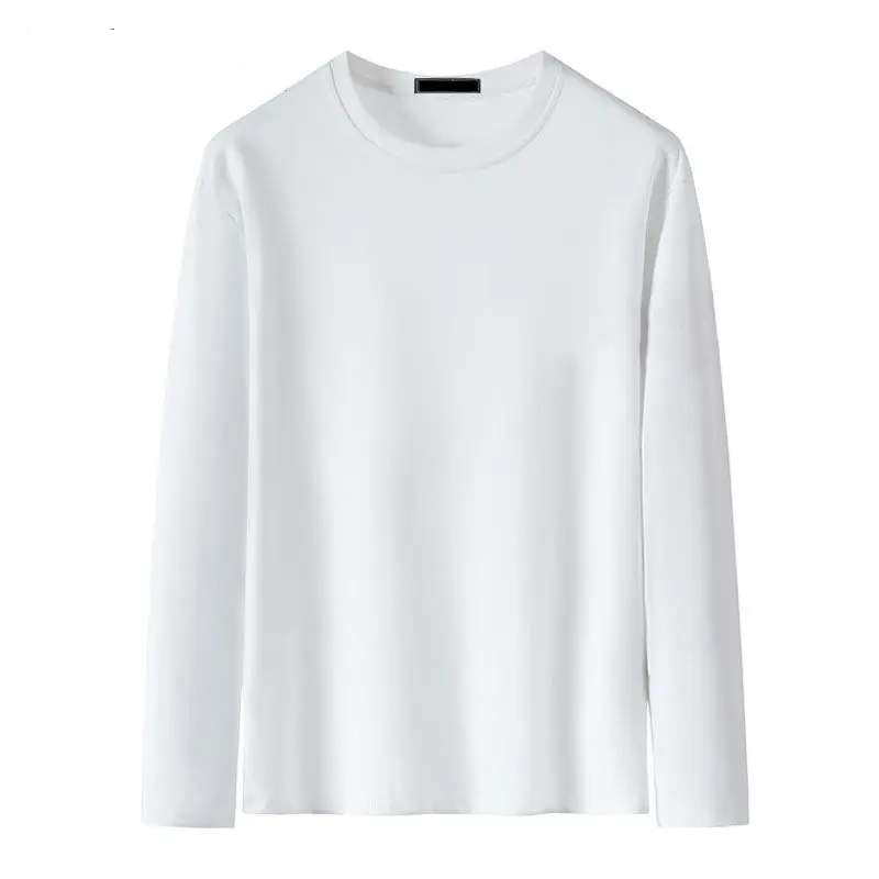 Men's White Long Sleeve Crewneck T-Shirt Large - Image 11