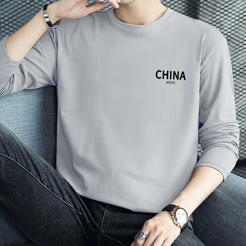 Men's White Long Sleeve Crewneck T-Shirt Large — feature 15