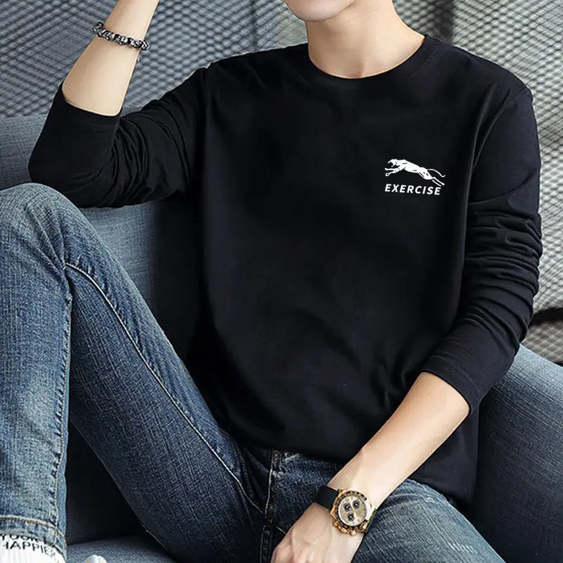 Men's White Long Sleeve Crewneck T-Shirt Large — feature 19