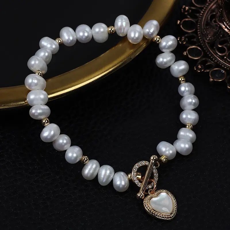 Retro Pearl Diamond Love Bracelet for Women - Image 5