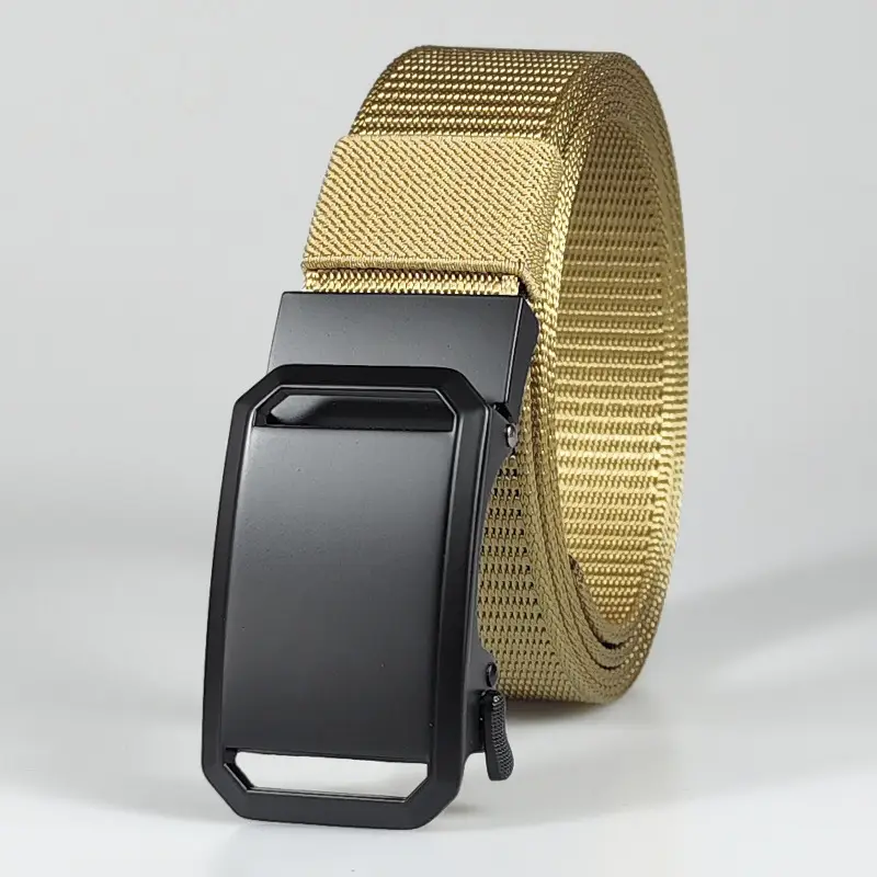 Men's F075 Tactical Belt Brown Nylon Automatic - Image 3