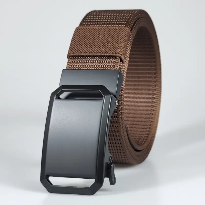 Men's F075 Tactical Belt Brown Nylon Automatic - Image 7