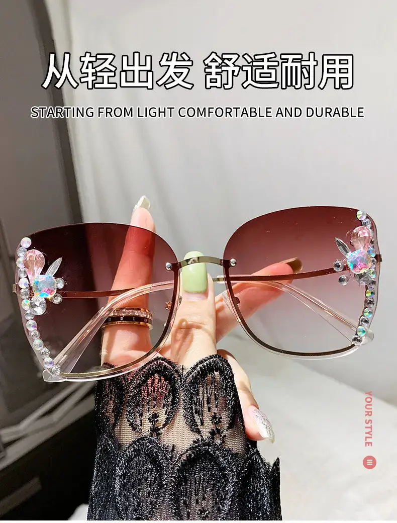 Korean Style Rhinestone Sunglasses Women UV Protective — feature 1