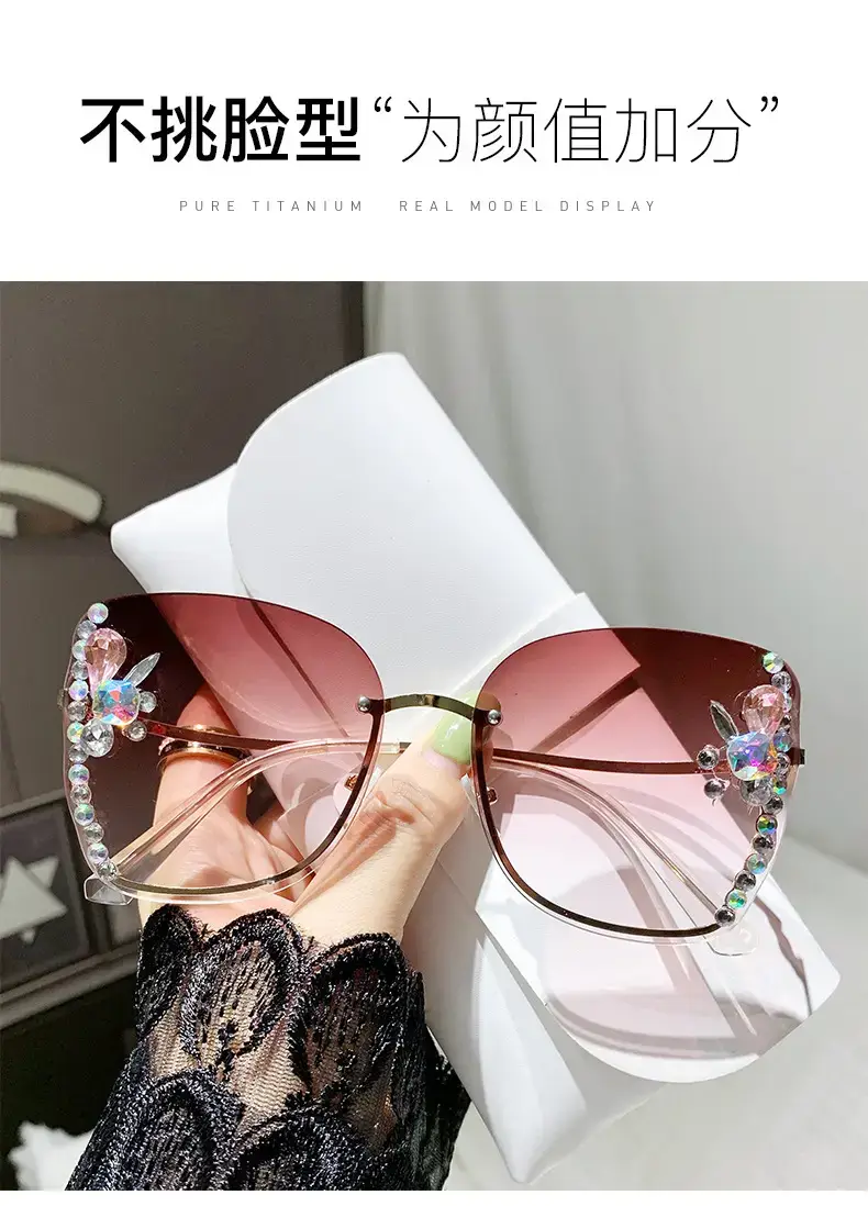 Korean Style Rhinestone Sunglasses Women UV Protective — feature 2