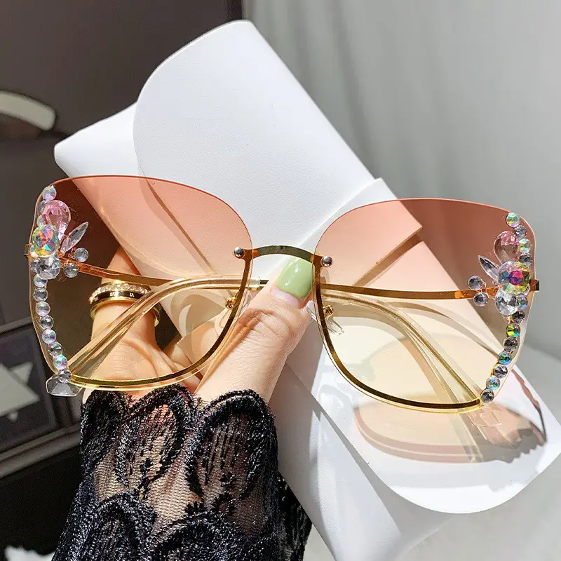 Korean Style Rhinestone Sunglasses Women UV Protection - Image 5