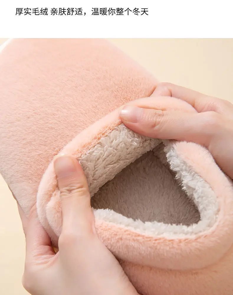 Mashimoto Bag with Cotton Slippers Women's Winter Indoor Home Casual Thick Sole fleece-lined Warm Outer Wearing Moon Cotton Shoes for Men — feature 7