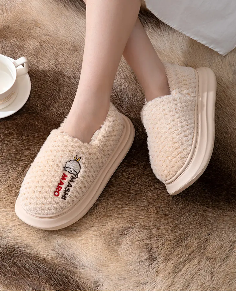 Rascal Rabbit Men's Slippers with Heel, Thick-Soled, Warm, Fleece-Lined, Indoor and Outdoor Winter Cotton Shoes — feature 15