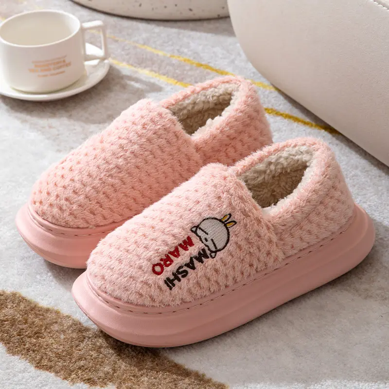 Rascal Rabbit Men's Slippers with Heel, Thick-Soled, Warm, Fleece-Lined, Indoor and Outdoor Winter Cotton Shoes - Image 3