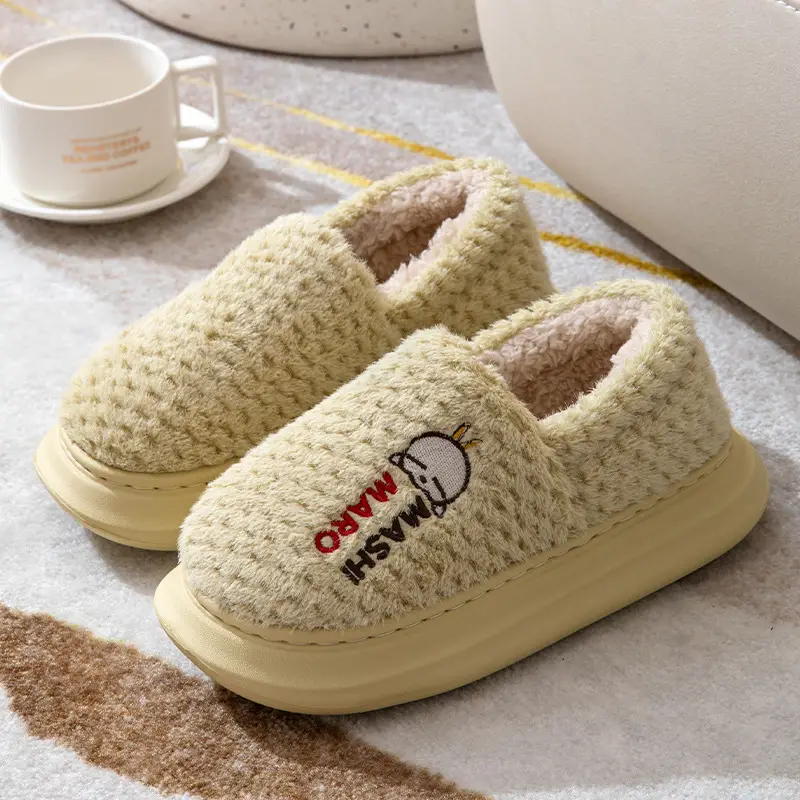 Rascal Rabbit Men's Slippers with Heel, Thick-Soled, Warm, Fleece-Lined, Indoor and Outdoor Winter Cotton Shoes - Image 4