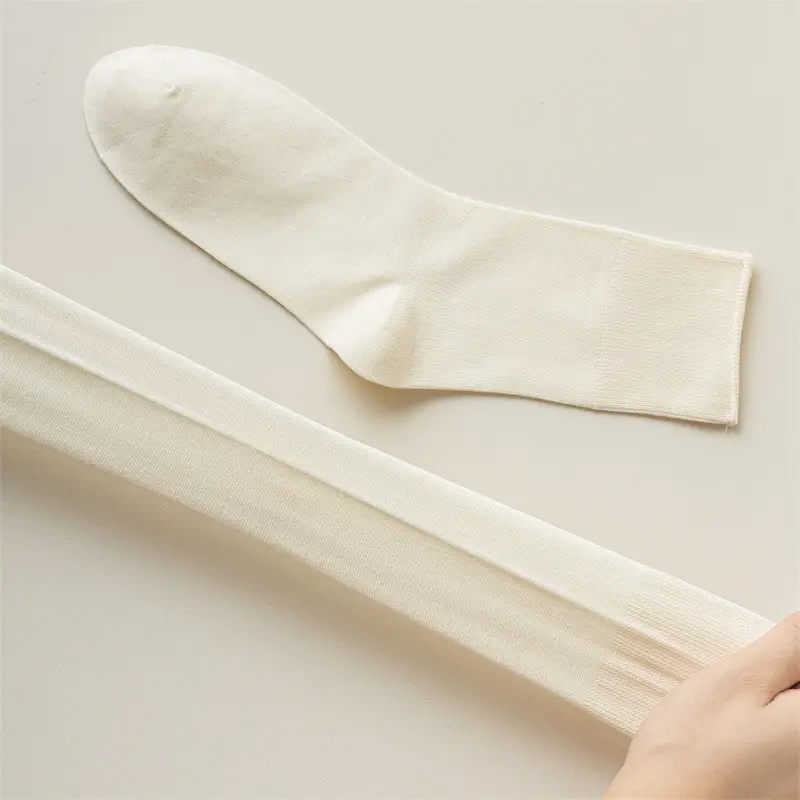 Socks Women's Summer Thin Moon Socks Solid Color Cotton Socks Mid-length Socks Breathable Girls Stockings Summer Boneless Stacked Socks