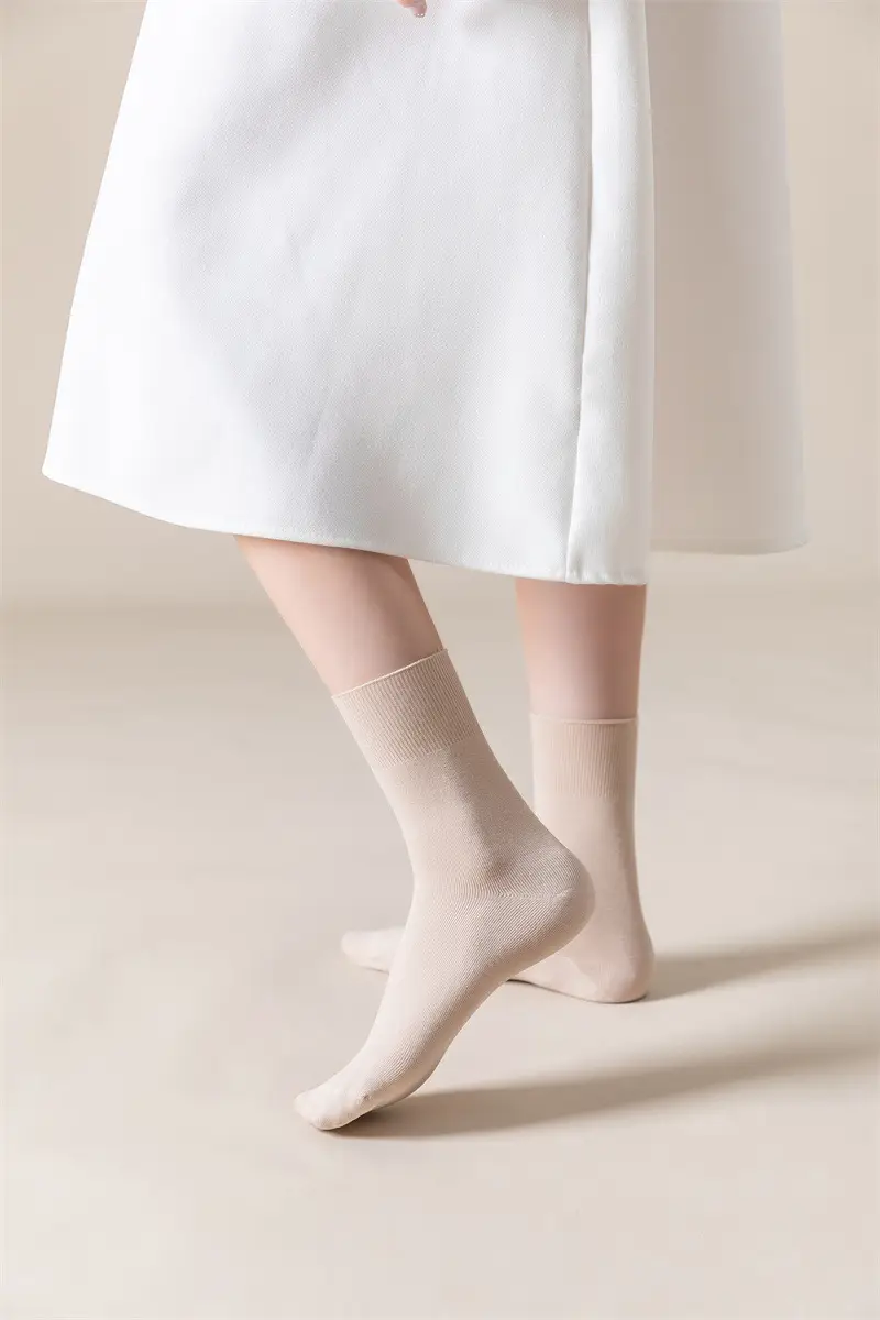 Socks Women's Summer Thin Moon Socks Solid Color Cotton Socks Mid-length Socks Breathable Girls Stockings Summer Boneless Stacked Socks — feature 10