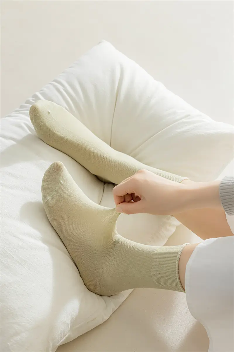 Socks Women's Summer Thin Moon Socks Solid Color Cotton Socks Mid-length Socks Breathable Girls Stockings Summer Boneless Stacked Socks — feature 15