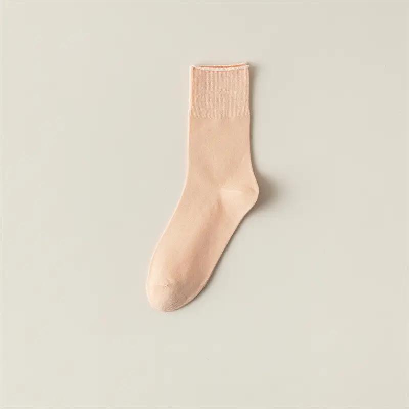 Socks Women's Summer Thin Moon Socks Solid Color Cotton Socks Mid-length Socks Breathable Girls Stockings Summer Boneless Stacked Socks