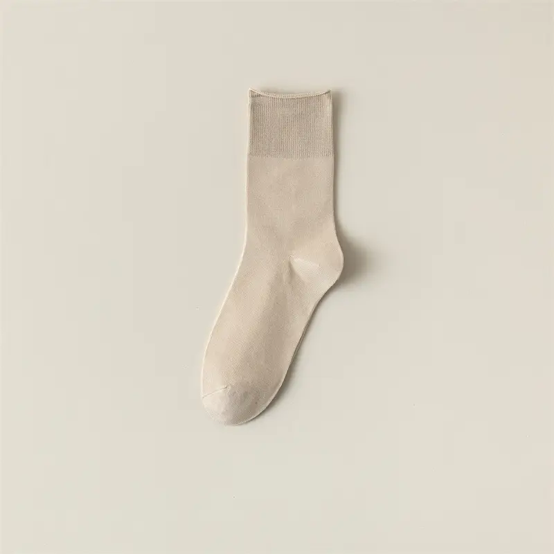 Socks Women's Summer Thin Moon Socks Solid Color Cotton Socks Mid-length Socks Breathable Girls Stockings Summer Boneless Stacked Socks