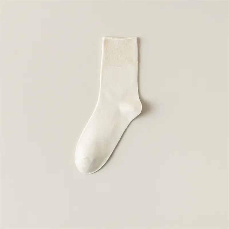 Socks Women's Summer Thin Moon Socks Solid Color Cotton Socks Mid-length Socks Breathable Girls Stockings Summer Boneless Stacked Socks