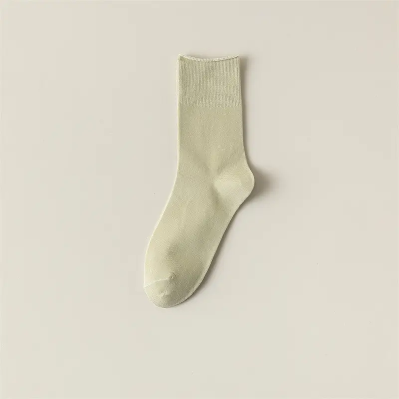 Socks Women's Summer Thin Moon Socks Solid Color Cotton Socks Mid-length Socks Breathable Girls Stockings Summer Boneless Stacked Socks