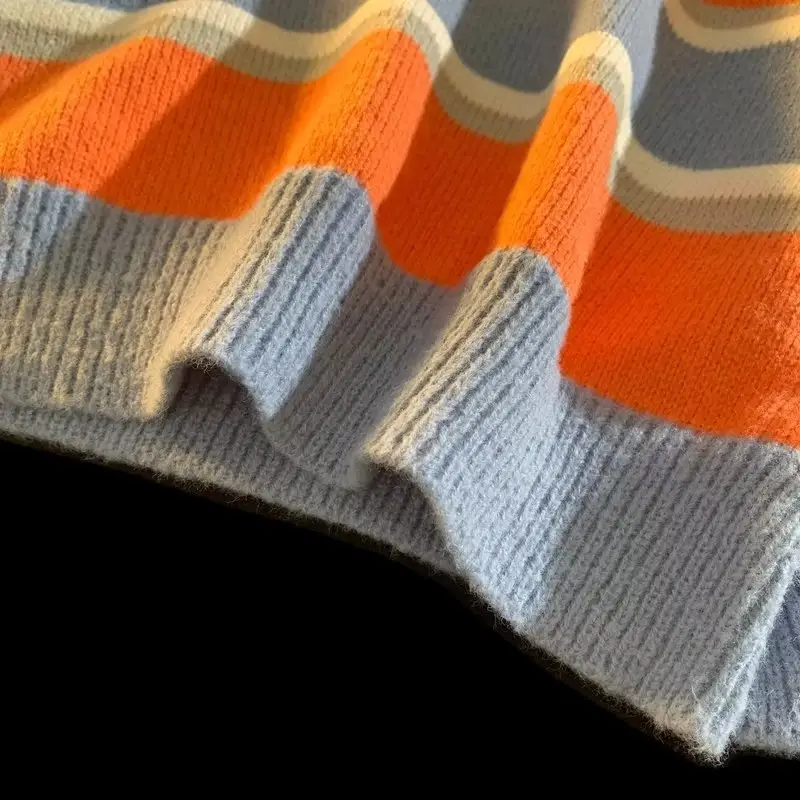 Men Striped Crewneck Sweater Autumn Winter Niche — feature 28