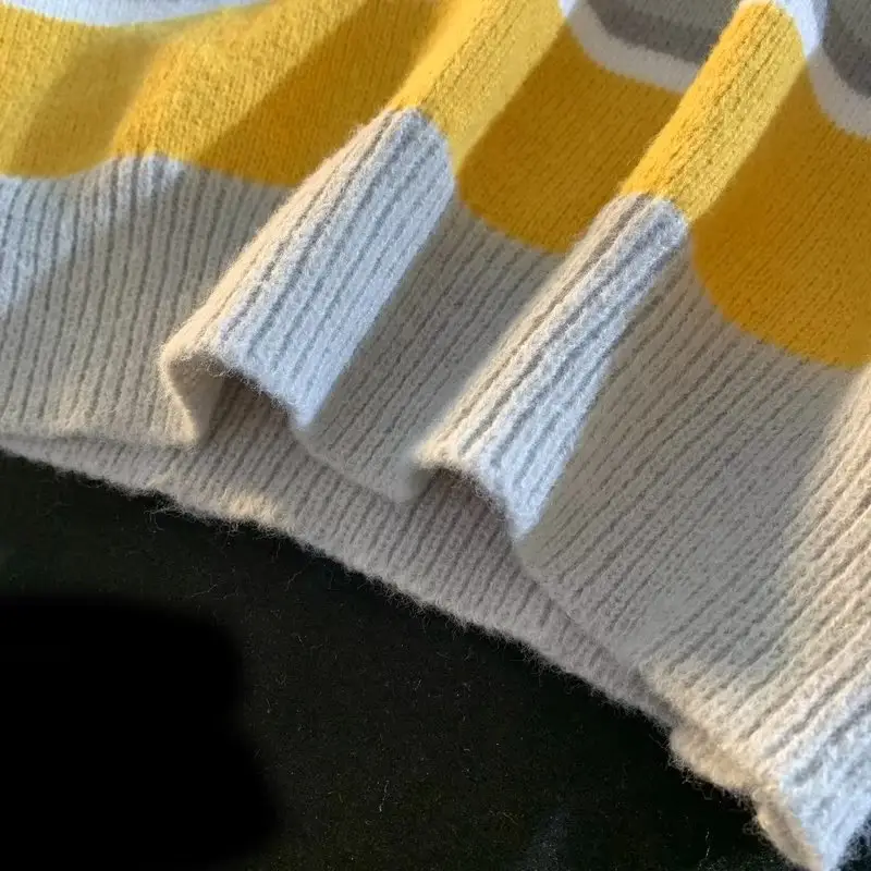 Men Striped Crewneck Sweater Autumn Winter Niche — feature 41